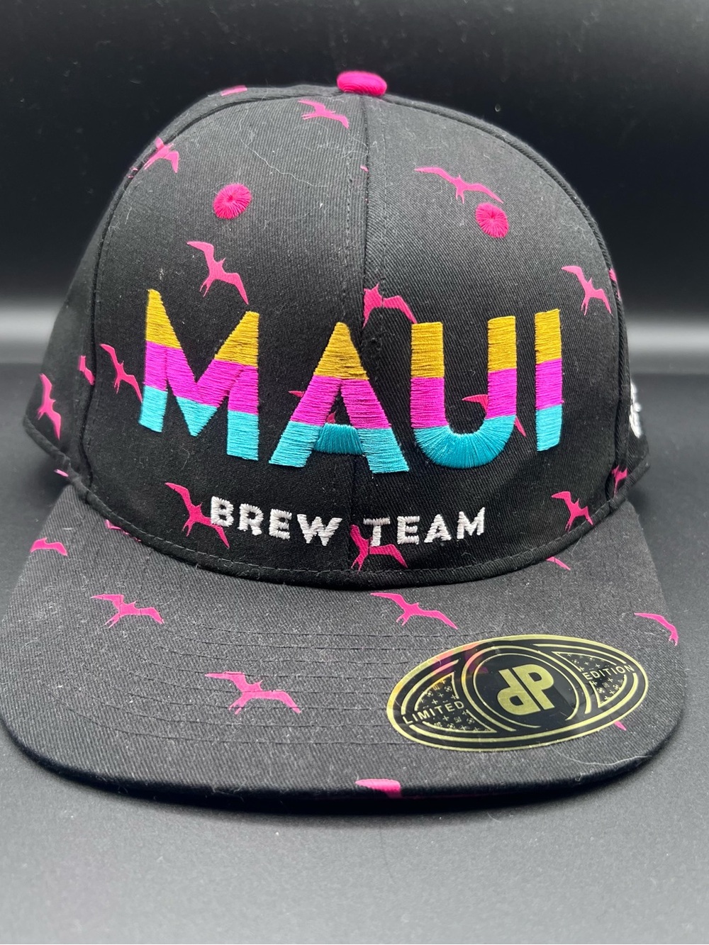 MAUI Brew Team Black Hat with Neon Logo